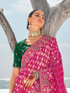 Rani Pink Georgette Bandhani Patola Saree