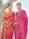 Rani Pink Georgette Bandhani Patola Saree