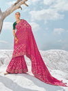 Rani Pink Georgette Bandhani Patola Saree