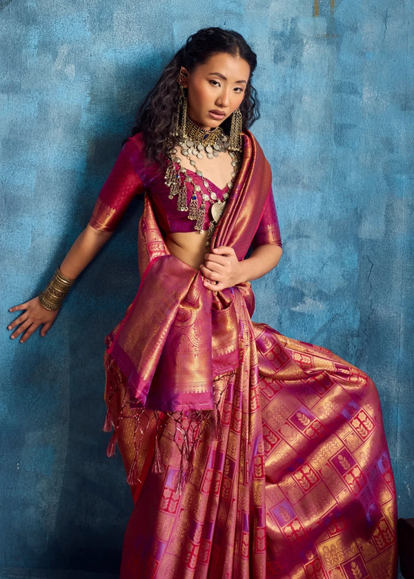 Rani Pink Kanjivaram Silk Saree