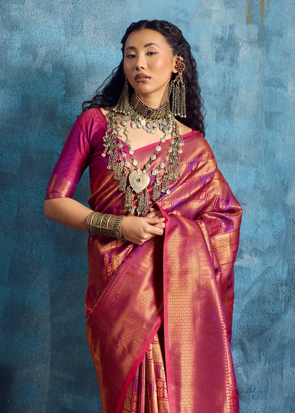 Rani Pink Kanjivaram Silk Saree