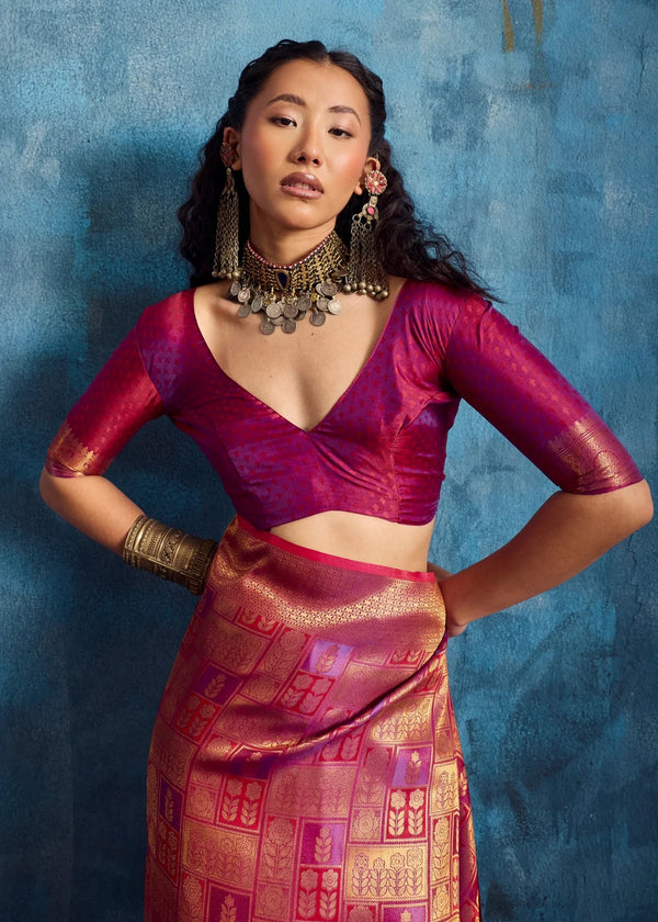 Rani Pink Kanjivaram Silk Saree