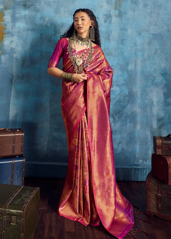 Rani Pink Kanjivaram Silk Saree