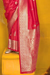 Rani Pink Kanjivaram Silk Saree with Gold Zari