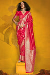 Rani Pink Kanjivaram Silk Saree with Gold Zari