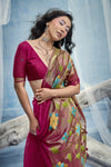 Rani Pink Paithani Cotton Silk Saree