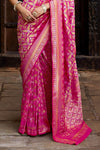 Rani Pink Woven Banarasi Saree