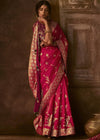 Rani Pink Woven Designer Banarasi Silk Saree