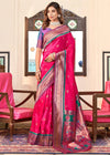 Rani Pink Woven Paithani Soft Silk Saree