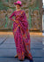 Raspberry Purple Kashmiri Jamawar Organza Silk Saree