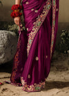 Raspberry Violet Fancy Dola Silk Designer Saree