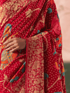 Red Bandhani Patola Silk Saree