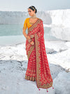 Red Georgette Bandhani Patola Saree