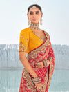 Red Georgette Bandhani Patola Saree