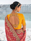 Red Georgette Bandhani Patola Saree