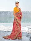 Red Georgette Bandhani Patola Saree