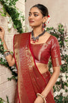 Red Zari Woven Kanjivaram Saree