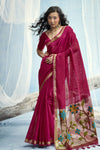 Rani Pink Paithani Cotton Silk Saree