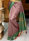 Roasy Brown and Green Kanjivaram Saree