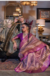 Rose Gold Tissue Silk Saree