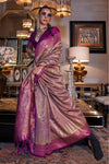 Rose Gold Tissue Silk Saree