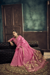 Rose Pink Banarasi Cotton Silk Saree