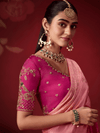 Rose Pink Banarasi Dola Silk Saree