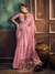 Rose Pink Handloom Jamdani Slub Cotton Saree