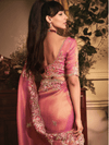 Rose Pink Tissue Organza Saree