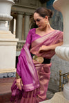 Rose Pink Tissue Silk Saree