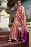 Rose Pink Tissue Silk Saree