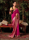 Rose Pink Zari Woven Fancy Dola Silk Designer Saree