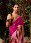 Rose Pink Zari Woven Fancy Dola Silk Designer Saree