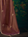 Rosewood Embroidered Designer Tissue Silk Saree, pallu detail
