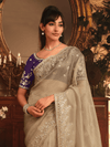 Royal Beige Organza Silk Saree