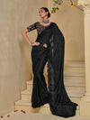 Royal Black Banarasi Silk Saree With Grand Embroidery