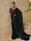 Royal Black Banarasi Silk Saree With Grand Embroidery