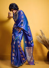 Royal Blue Banarasi Satin Silk Saree