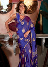 Royal Blue Banarasi Satin Silk Saree