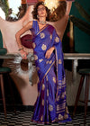 Royal Blue Banarasi Satin Silk Saree