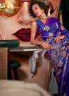 Royal Blue Banarasi Satin Silk Saree