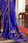 Royal Blue Banarasi Satin Silk Saree