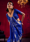 Royal Blue Banarasi Satin Silk Saree