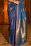 Royal Blue Banarasi Silk Saree With Zari Weaving