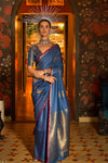 Royal Blue Banarasi Silk Saree With Zari Weaving