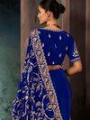 Royal Blue Satin Silk Saree