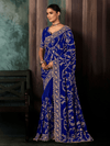 Royal Blue Satin Silk Saree