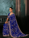 Royal Blue Satin Silk Saree