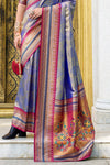 Royal Blue Tissue Ikat Silk Saree