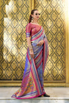 Royal Blue Tissue Ikat Silk Saree